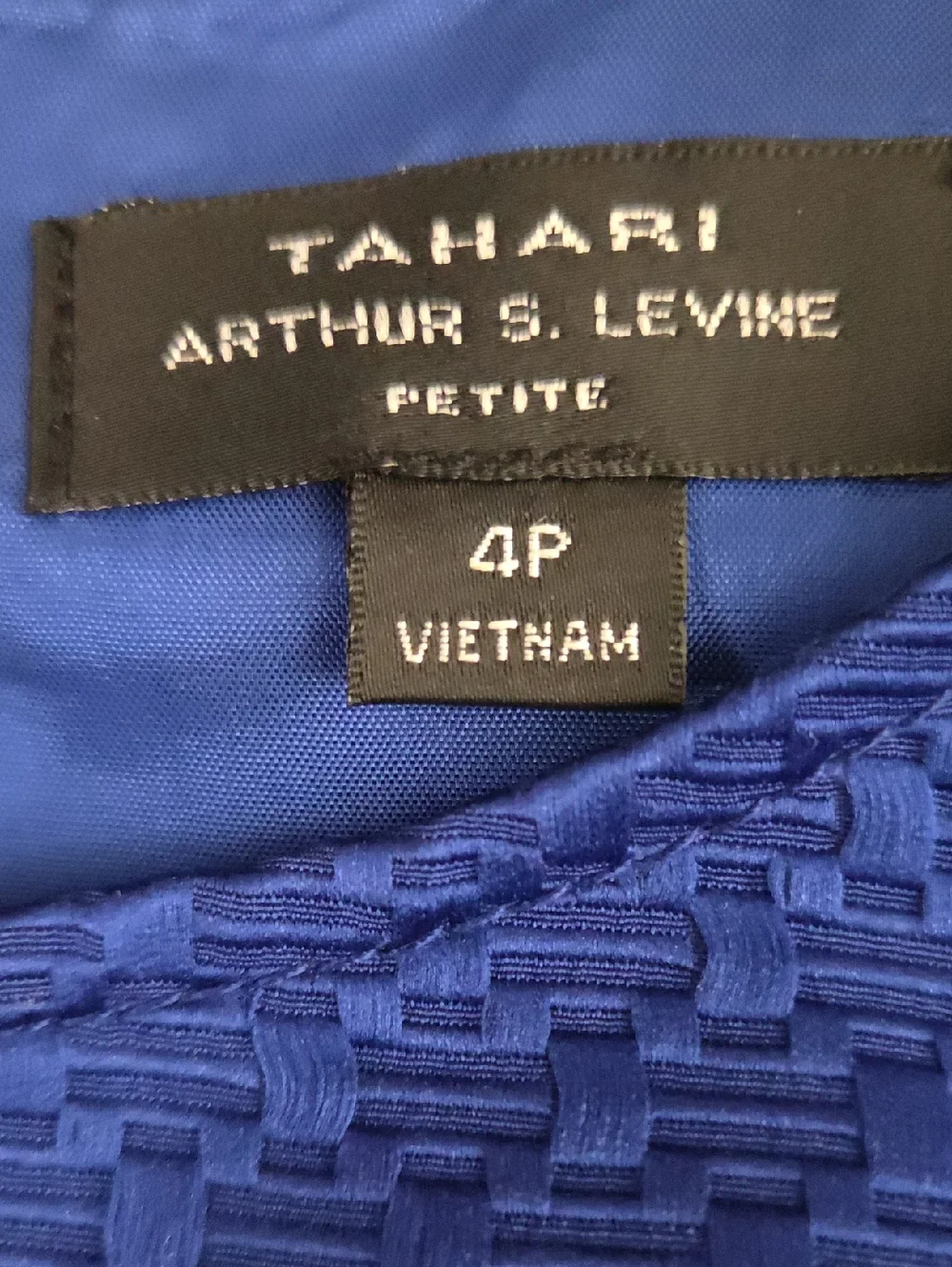 NWT Tahari Arthur S Lavine Sleeveless Textured Royal Blue Sheath Dress - Picture 4 of 5